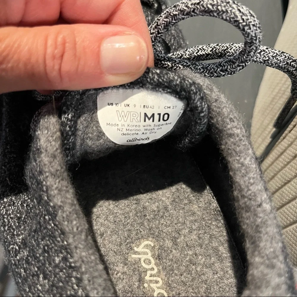 Allbirds Gray Wool Runners Running Shoes Sneakers size 10